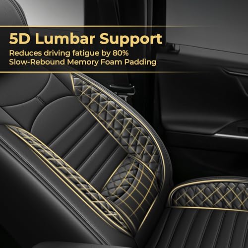 Image of Custom For Dodge Ram 1500 Seat Covers 2500 3500 2026 2025 -2002 Full Set | Truck Seat Covers Premium Leather Quad Crew Cab Big Horn Laramie Tradesman Limited Curved Bench(5 Seat,Black)