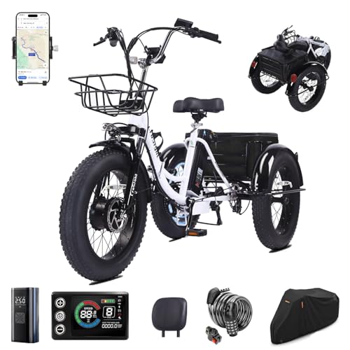 CroSight 2.0 Electric Tricycle for Adults, 20'x4' Fat Tire Folding Electric Trike, 750W 48V 20.8Ah Long-Range Battery, USB Port, 20MPH 75KM 7 Speed