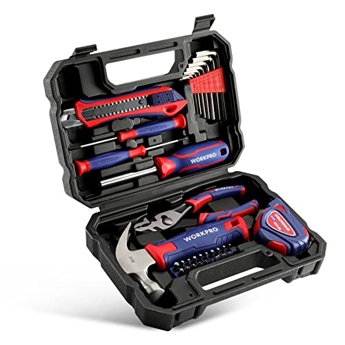 WORKPRO 35-Piece Tools Set, General Household Tool Kit with Storage Toolbox, Basic Tool Set for Home, Garage, Apartment, Dorm, New House, Back to School, and as a Gift