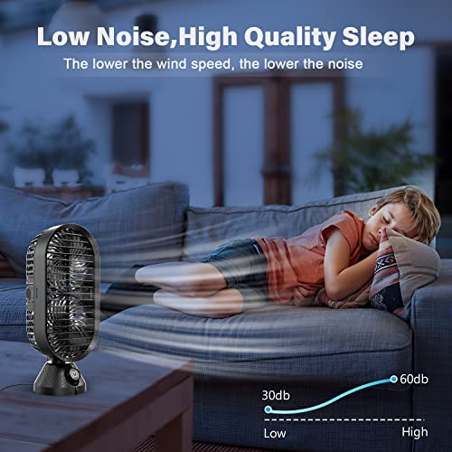 Heggcooe Desk Fan Oscillating Fan, Portable Usb Tower Fan With Stepless Speed, Dual Air Circulation,120° Oscillation, 11 Inch Personal Quiet Table Cooling Fan For Home Office Bedroom Desktop #TOP6