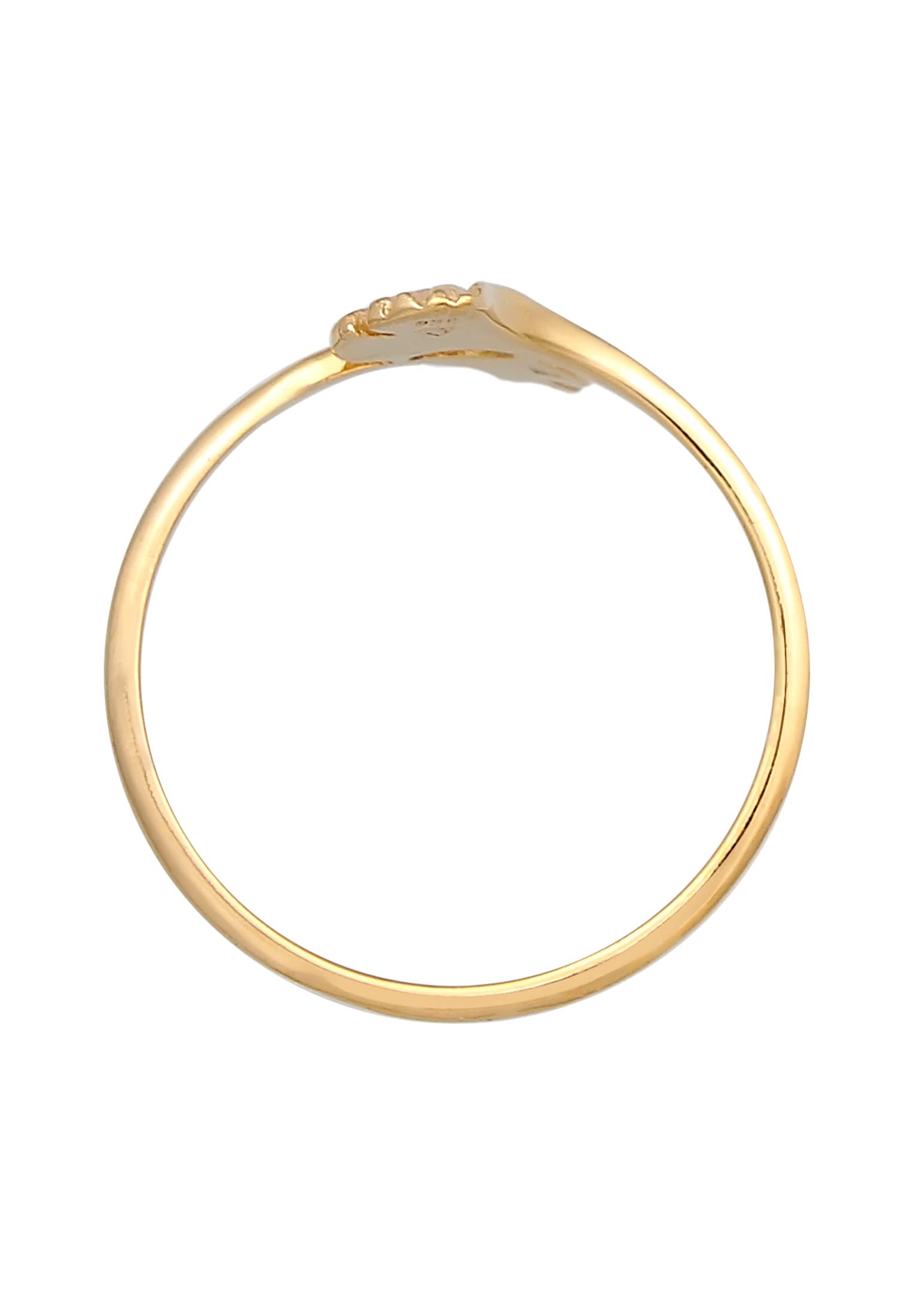 Elli Ring Damen Ginkgo Blatt Natur Offen Verstellbar 375 Gelbgold