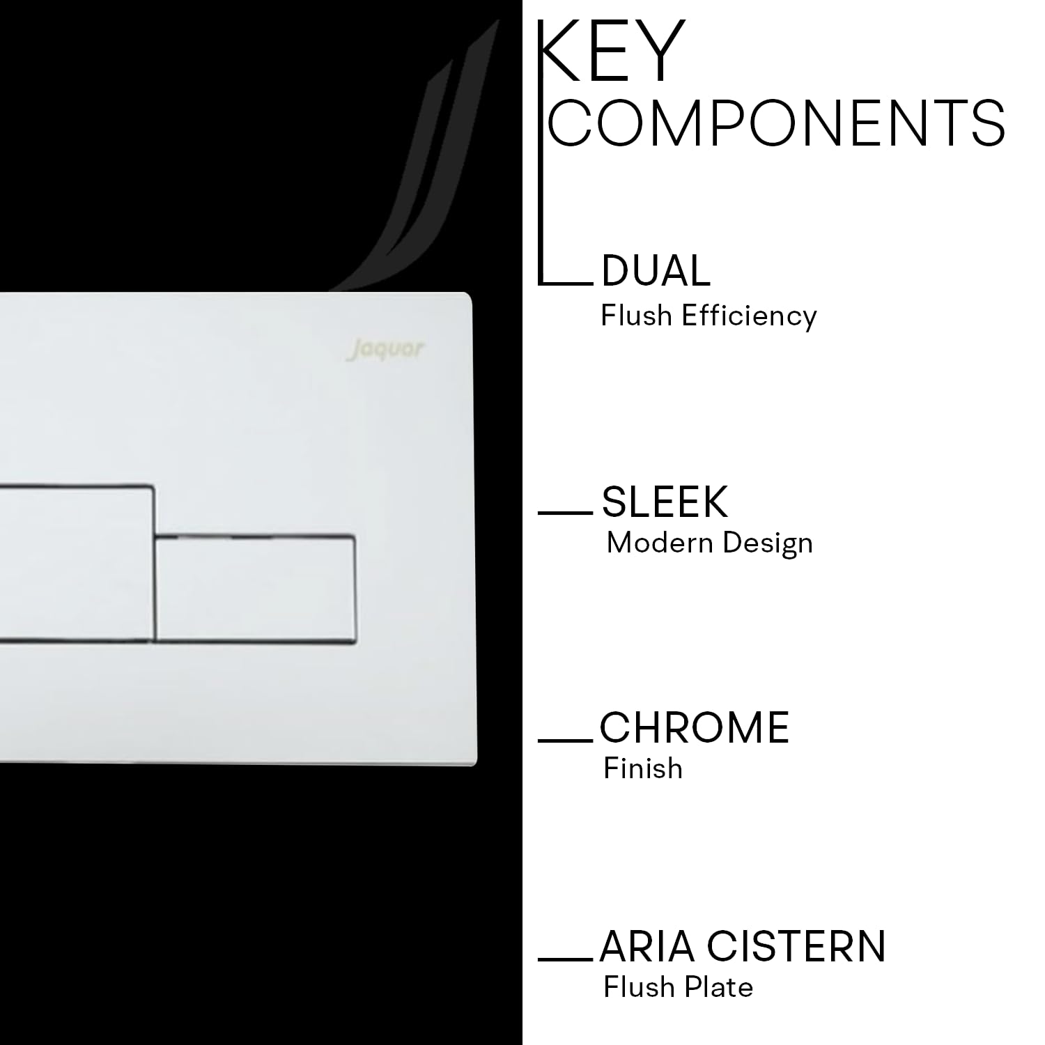 Jaquar Aria Cistern Control Flush Plate – Sleek & Durable Dual Flush Button for Modern Bathrooms, Sliver, Chrome Finish 3