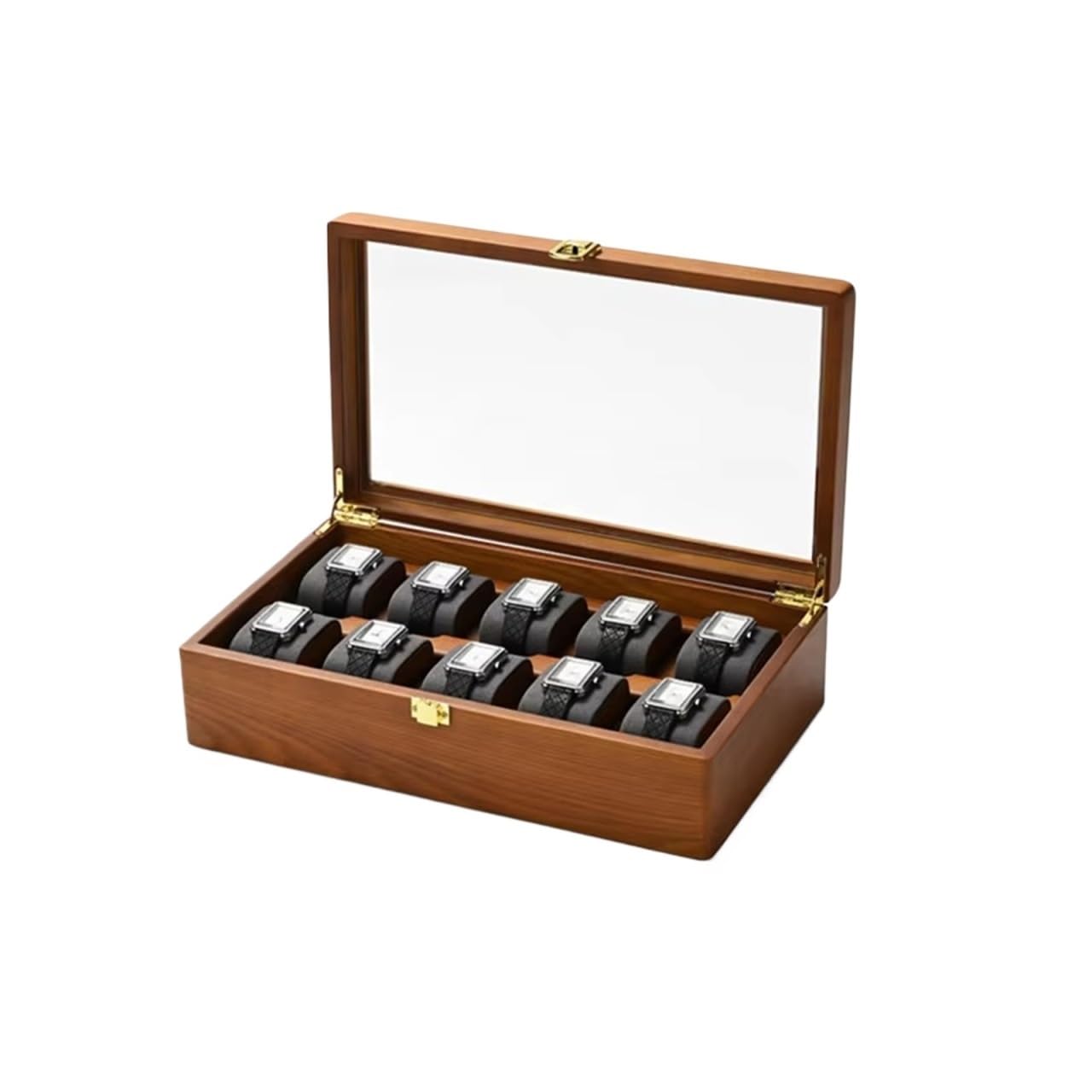 LPATEBCVU Solid Wood Watch Box Wood Jewelry Organizer Box 6/10 Grids Solid Watch Holder Storage Case Display For Wooden storage