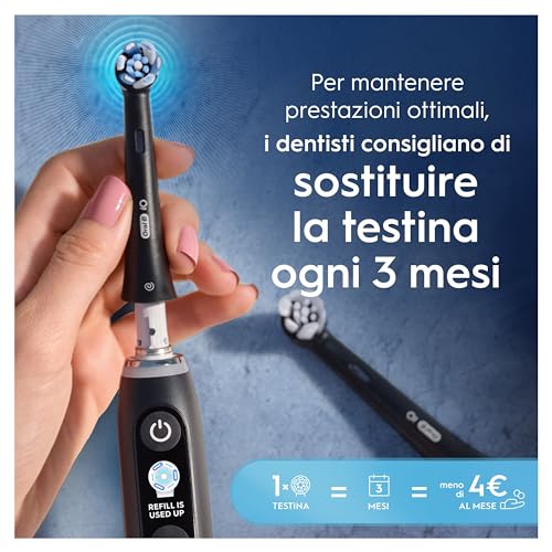Oral-B Testine di Ricambio iO Series Ultimate Clean Nere per Spazzolino Elettrico Oral B, 6 Testine Rotonde Autentiche, con setole CrissCross per rimuovere la placca - Immagine 3