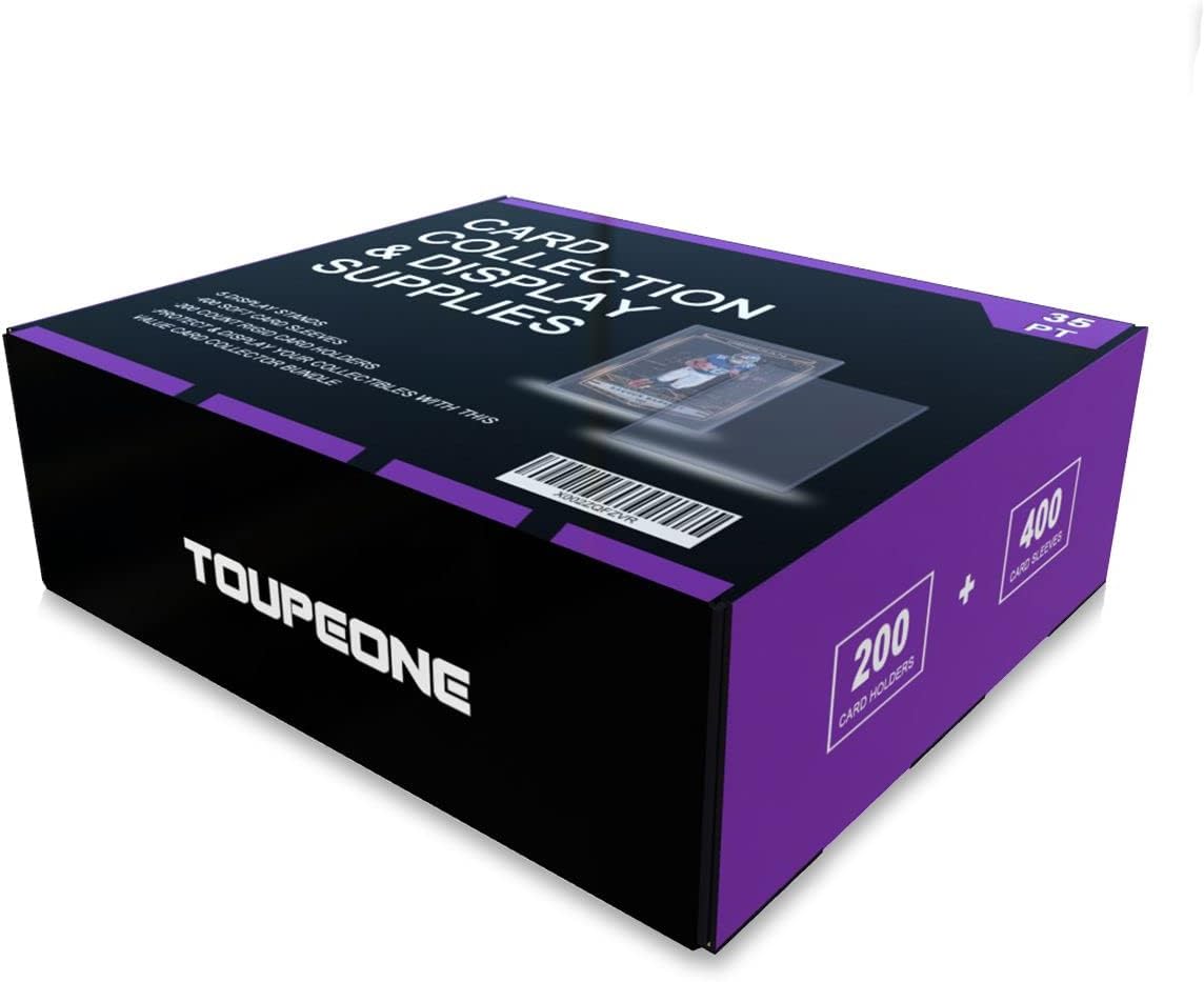 Toupeone 3" x 4" Top Loaders and Penny Sleeves Bundle, Including 100 35pt Toploader and 100 Clear Soft Card Sleeves Hard Plastic Card Protectors for Trading and Sports Cards : Toys & Games