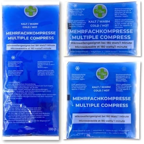 LisaCare Gel Kühlpads - 3 Größen Kühlkissen - Kühlpads Set - Kalt-Warm Kompresse für Kinder & Erwachsene - Akute Schmerzen & Fieber Behandlung - Mikrowellen geeignet
