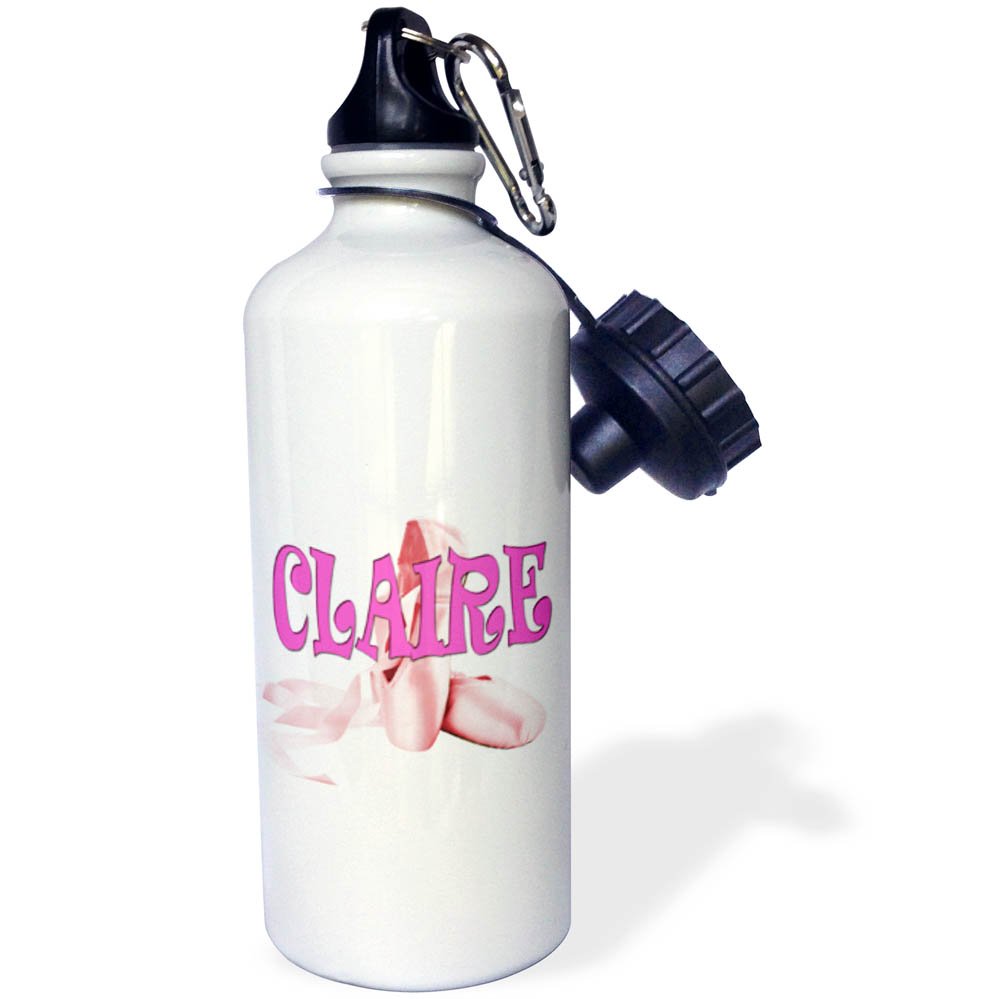 3dRose 21 Oz Stainless Steel Water Bottle - Cute Ballet Pointe Shoes Design, Flip Spout With Straw, White - View #10