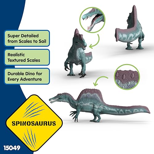 SCHLEICH Dinosaurs | Spinosaurus 15049 | detailgetreuer Dino mit beweglichem Kiefer | Dinosaurier Spielzeug zum Sammeln | Geschenk für Kinder | Dino Spielzeug ab 3 Jahre | 33 x 12 x 6 cm