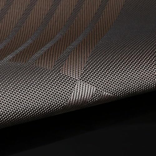 Image of YELONA Placemats Set of 8, Heat-Resistant Woven Vinyl Table Mats, Non-Slip & Washable Dining Tablemats for Kitchen & Dinner Decor, Bistre Brown (45cm x 30cm)