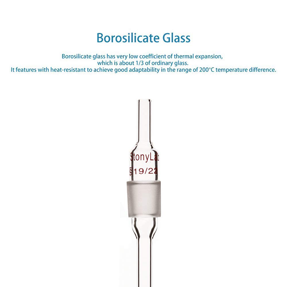 stonylab Glass Extended Adapter, Borosilicate Glass 19/22 Inlet Adapter with Extended Lower 8 mm Drip Tube — Amazon image 4