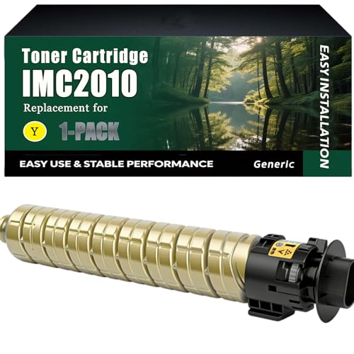 IMC2010 Toner Cartridge Work for Ricoh Aficio0 IMC2510 IMC201 Printers, High-Capacity 16500 Pages, Clear lines (1 Pack Yellow)