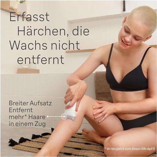 Braun Silk-épil 7, Epilierer Damen, Haarentferner für Langanhaltende Haarentfernung, Ladyshaver, Wasserdicht — Inkl. Bikinitrimmer (Haartrimmer Intimbereich), Made in Germany — 7-241, Weiß/Silber 3