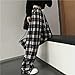 GGOOB Grunge/Goth/Alt Plaid Pants for Women, Black, X-Large