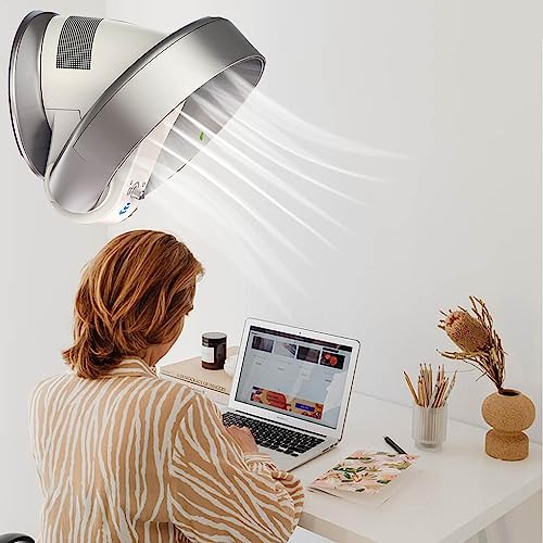 Flügelloser Wandventilator, leise, kühlend, leistungsstarker Wind für Schlafzimmer, Schreibtisch, Heimbüro, Schwarz-Weiß