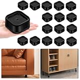 shouwuhho 16 Pack Furniture Risers Adjustable Bed Risers Heavy Duty Lifts Height 1