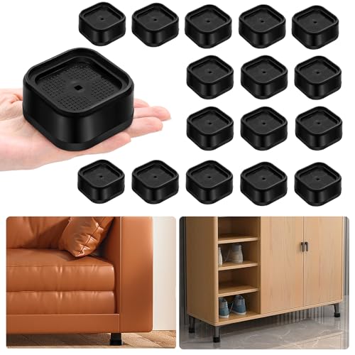 shouwuhho 16 Pack Furniture Risers Adjustable Bed Risers Heavy Duty Lifts Height 1