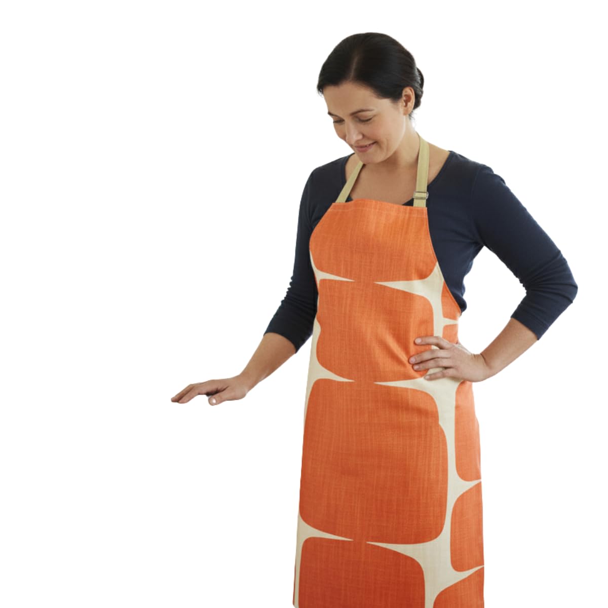 Jolee... Fabrics Wipe Clean PVC Coated Aprons - 100% Cotton Oilcloth - One Size - Easy to Clean and Splash Proof Apron (Scion Lohko Paprika Orange, Adult (75cm Length)) โ image 1