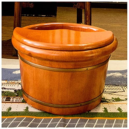 Foot Spa Drewniana beczka Beczka do mycia stóp, dębowa wanna do stóp, wanienka do stóp o wysokości 26 cm, beczka do kąpieli stóp, wiadro do relaksującego masażu stóp, łagodzenie bólu i zmęczenia