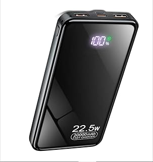 Banca di energia solare con 2 pannelli solari pieghevoli, batteria esterna 27000 mAh, caricatore portatile veloce da 22,5 W per telefono cellulare, tablet, campeggio all'aperto
