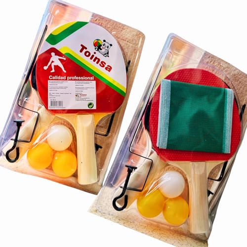 Set Ping Pong Portátil Verano – 2 Palas + 3 Pelotas + Red con Soportes – Juego de Mesa para Exterior e Interior – Ideal para Camping, Jardín, Vacaciones y Escapadas