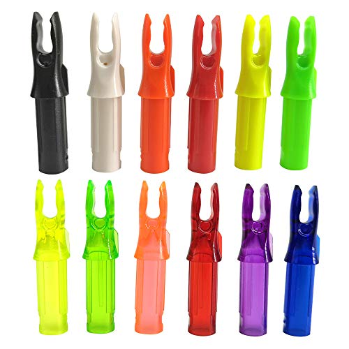 MILAEM 50pcs tir à l'arc Encoches de Flèche insérer flèche nocks en Plastique flèche queues pour ID 6.2mm flèche Arbre (Orange)