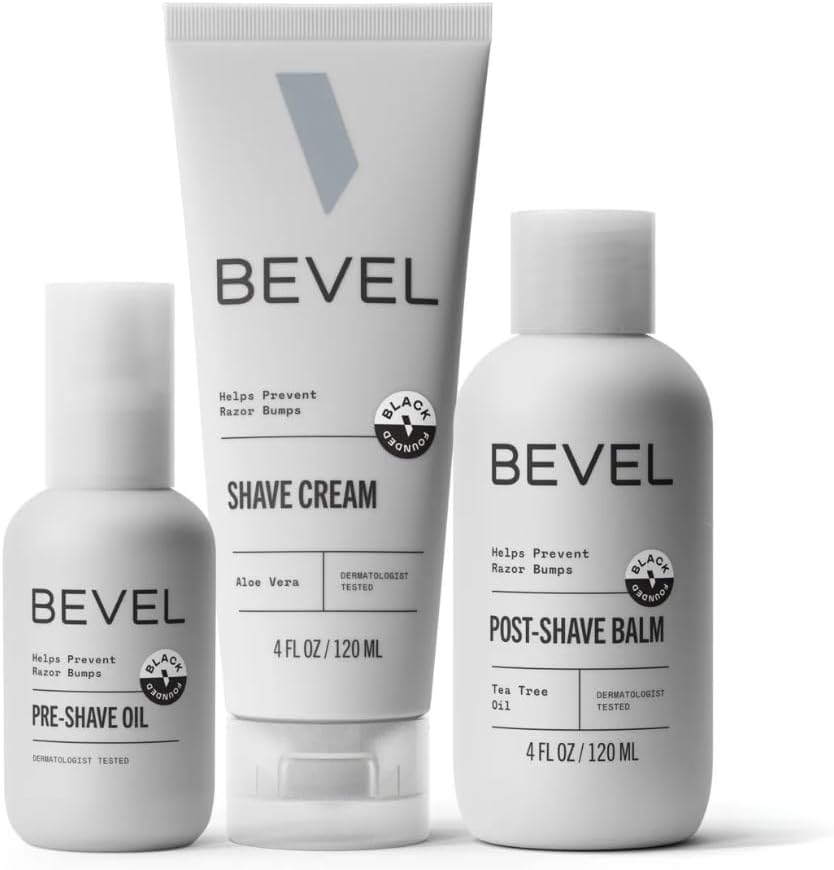 Shaving Kit for Men - Includes Pre Shave Oil, Shaving Cream, and After Shave Balm, Helps Reduce Skin Irritation and Prevent Razor Bumps