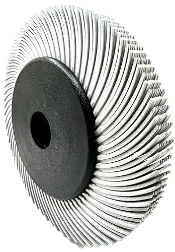Image of Radial Bristle Brush, 6 in x 1 /2 in x 1 in, 120 Grit (White) Type C Curved Bristles, 33212, 1 Pack