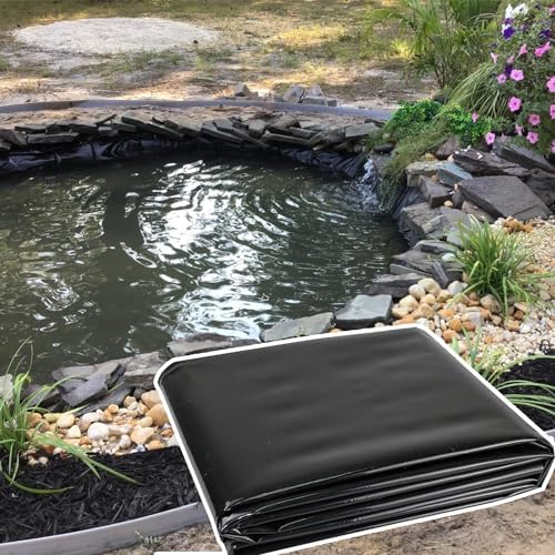 Pond Liner, Pond HDPE Liner, Pond Liners for Outdoor Ponds, Fish Ponds, Garden Fountain, Waterfall 10x16ft 3x3ft 13x23ft 20x26ft 26x33ft 49x49ft Pond Lining(Size:10x39ft)