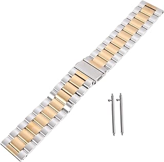 S3 Pulseira De Três Contas De Aço Inoxidável Pulseira De Relógio Peças De Reposição Pulseira De Aço Inoxidável Pulseira De Aço Inoxidável Corrente De Relógio Pulseira De Relógio