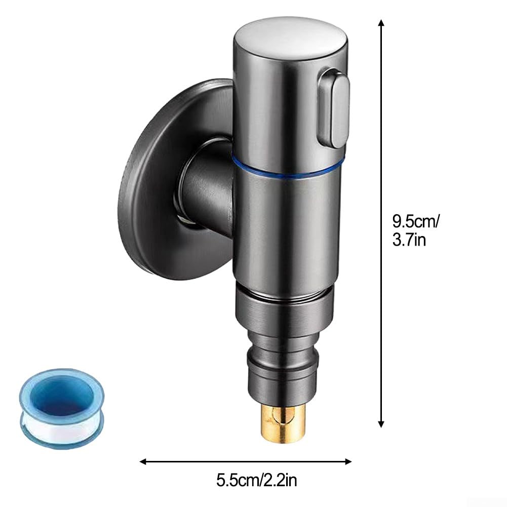 Valvole Angolari Acciaio Inox Per Rubinetto - Set 2 Pezzi Per Bagno E Cucina | Rosso E Blu - Foto 7