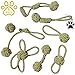 Hundespielzeug Seil Set ,Aus Reine Baumwoll, Gelb und Blau sind die Lieblingsfarben von Hunden ,Interaktives Spielzeug für mittlerer bis Kleiner Hund（8 Stück）