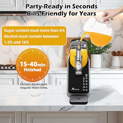 Alivio 2L Automatic Cold Drink Dispenser, Multi-Purpose Digital Display Frozen Drink & Beverage Slushy Maker, One-Touch Beverage Machine For Juice, Iced Coffee, Cocktails & Mocktails For Home & Party - 8