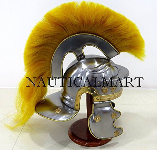 NauticalMart Roman Centurion Helmet W/Yellow Plume Armor Gladiator Galea Helmet