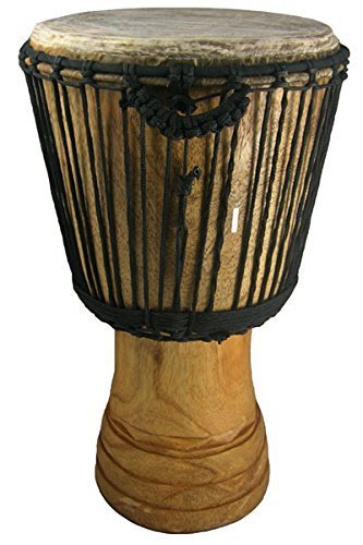Hand-carved Cow Skin Djembe Drum 13"x24" By Africa Heartwood Project