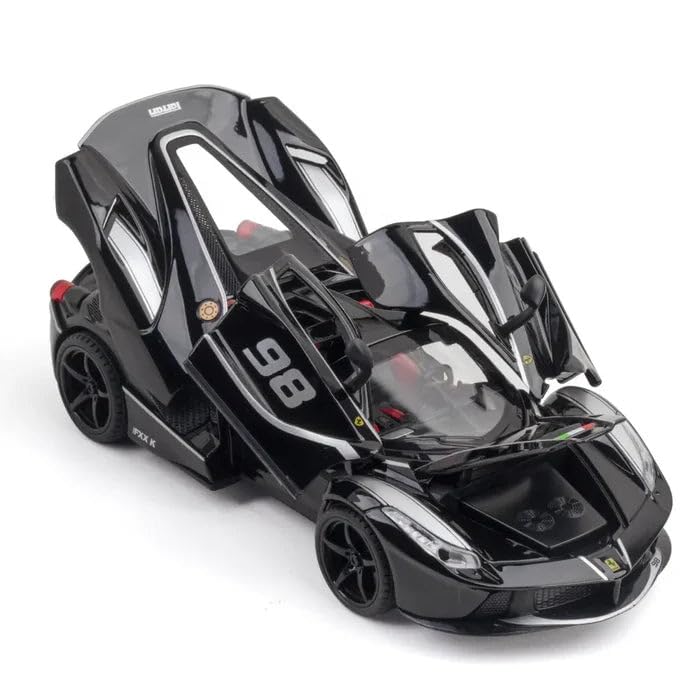 Image of Invite Enterprise The Ferrari FXXF 1:32 in Large Size Music Boys Toy CAR, DIECAST Metal Pullback Toy CAR with OPENABLE Doors & Light, TOP Toys Gifts for Kids [Black-Color]