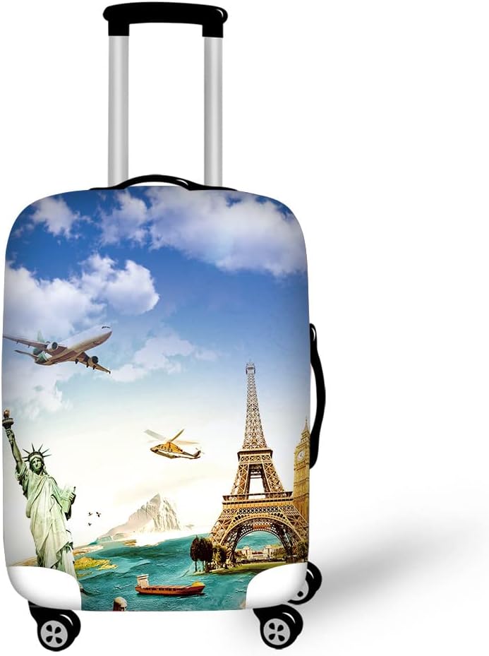 Luggage Cover Protector 3D Beach Seastar Print Fit 18-30 Inch Suitcase (L:26-30 Inch)