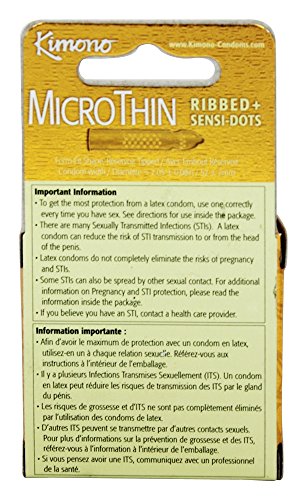 Mayer Laboratories Kimono Textured Condom - 3 Condoms #TOP1