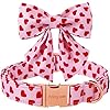 ARING PET Valentine's Day Dog Collar-Adorable Pink Heart Dog Collar with Sailor Bowtie, Comfortable Girl Dog Collars with Metal Buckle #3