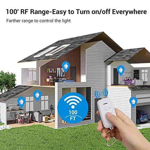 DEWENWILS Remote Control Light Socket, Wireless Light Switch for Pull Chain Light Lamp Fixtures, 100FT Range - image 3