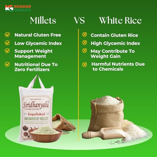 Image of Siridhanyalu Unpolished and Organic Browntop Millets 920gm pack, Gross wt 1000gm) Organically Grown from Karnataka
