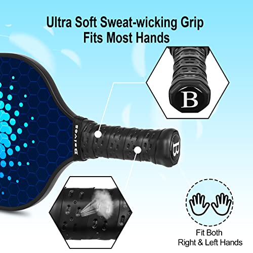 Beives Pickleball Paddles Graphite Pickleball Set Honeycomb Pickleball Rackets Equipment With 2 Pickleball Racquets, 4 Balls And A Portable Carry Bag #TOP2