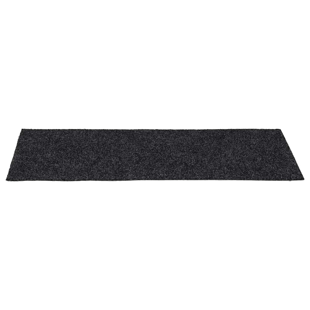 15 tappetini per gradini, autoadesivi, 60 x 25 cm, protezione per scale, antiscivolo, grigio scuro