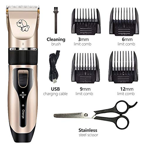 Anself Animais de Estimação Cão Gato Clipper Elétrico Kit Grooming Dog Trimmer para Cães Pequenos Ga