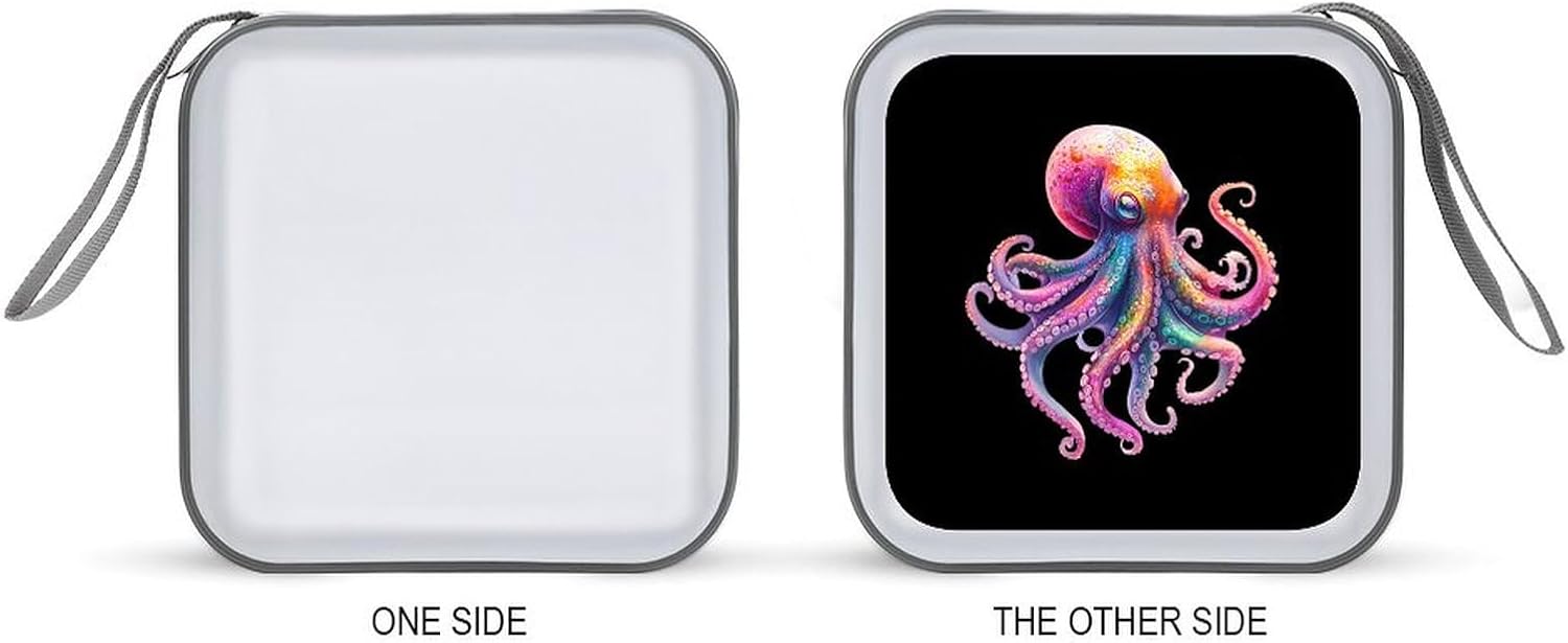 Colorful Octopuss CD Case Portable DVD Storage Box CD Wallet Holder Binder Organizer for Car Home