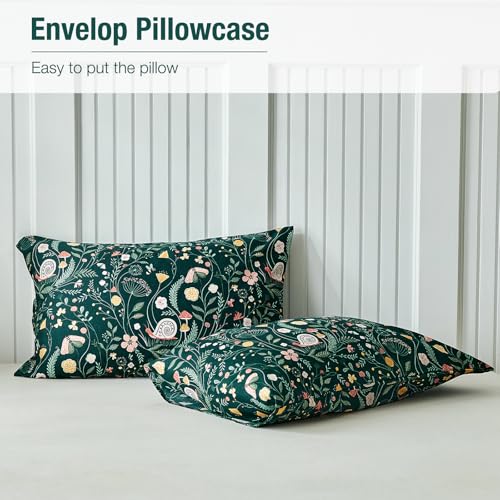 Image of Lekesky King Size Reversible Duvet Cover, Duvet Cover King Size 3 Piece Insect World Microfiber Botanical Bedding Set with Zipper Closure 8 Corner Ties