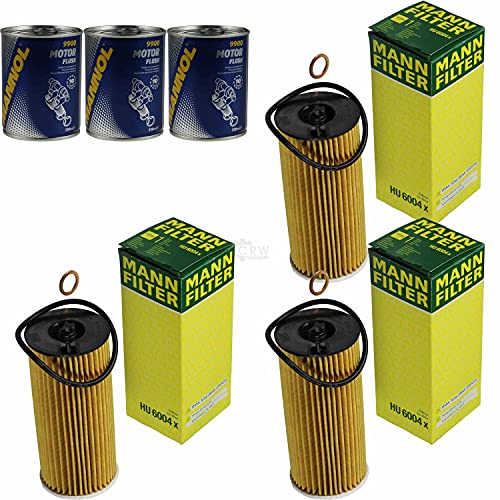 QR-Parts Set 85472629 HU 6004 x 9900 3x Original MANN Ölfilter + SCT Motor Flush Motorspülung