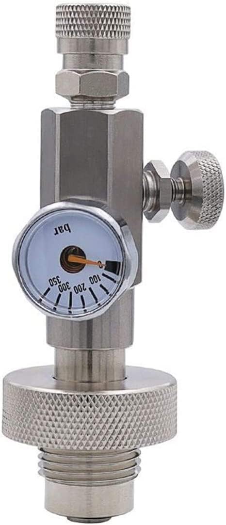 Paintball Accessories PCP Air Gun HPA Scuba Stainless Steel Fill Station DIN G5/8 Charging Adapter with 350Bar/5000Psi Gague