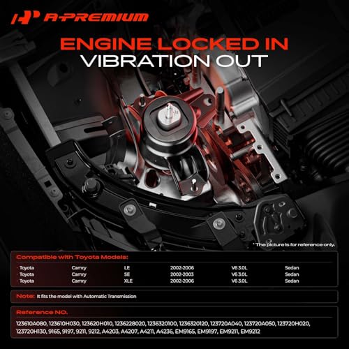 A-Premium 4PCS Engine Motor Mount and Transmission Mount and Torque Strut Mount Set Compatible with Toyota Camry LE SE XLE 2002 2003 2004 2005 2006 V6 3.0L Sedan, Automatic Transmission by A-Premium - Image 2