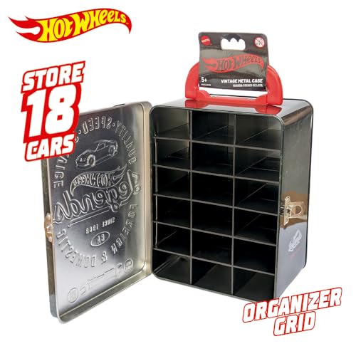 Maletín metálico Hot Wheels caja de almacenamiento de coches coleccionables 7