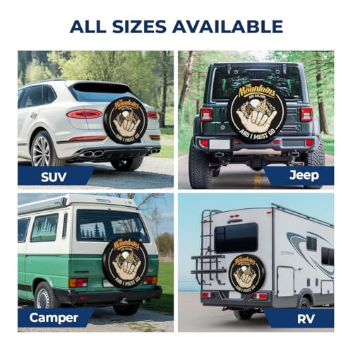 Image of GENANY Custom PVC Leather Spare Tire Heavy Duty Cover, Turn Your Photo Logo Text Into Tire Cover, Universal Fit for Trailer RV Camper, Personalized RV Spare Tire Cover 14-17 Inch